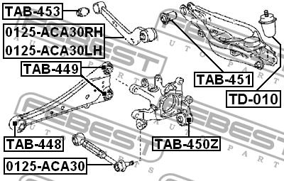 Febest Silent block, rear lower arm, inner – price 52 PLN