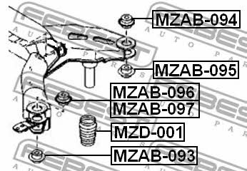 Silentblock rear beam Febest MZAB-093
