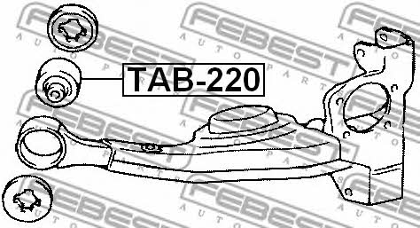 Silent block rear trailing arm Febest TAB-220