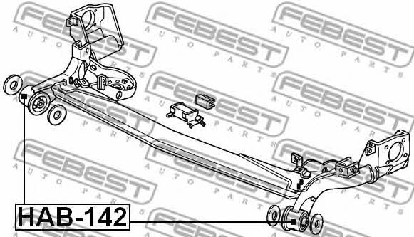 Rear axle bush Febest HAB-142