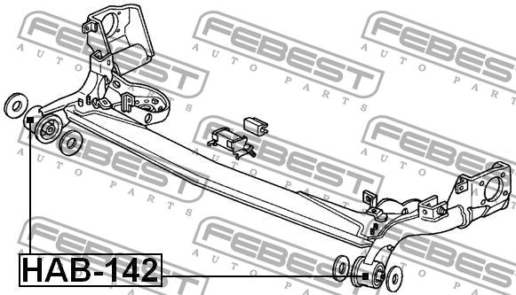Febest Rear axle bush – price [object Object] PLN