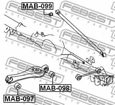Febest Silent block rear wishbone – price [object Object] PLN