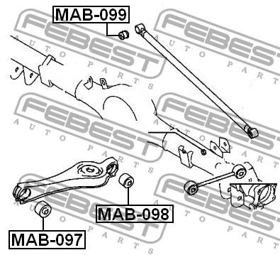 Silent block rear wishbone Febest MAB-099