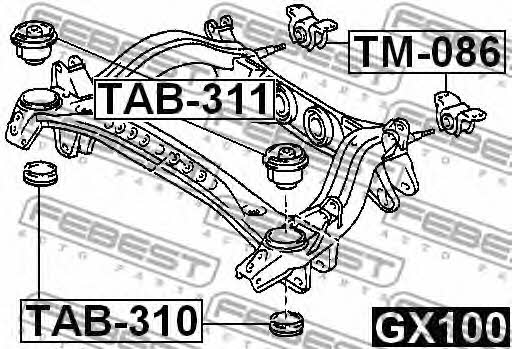 Rear axle bush Febest TAB-310