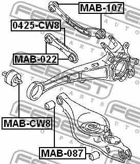 Febest Silent block rear cross link – price [object Object] PLN