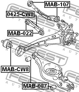 Silent block rear cross link Febest MAB-087