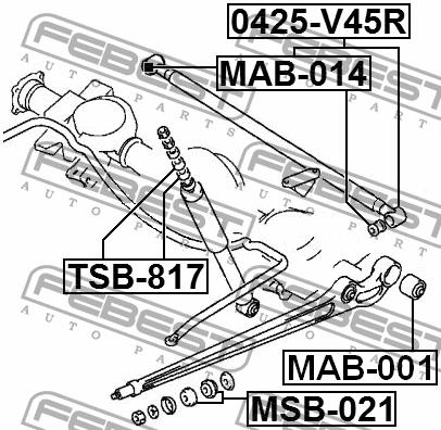 Silent block rear wishbone Febest MAB-014
