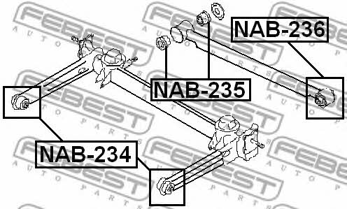 Febest Silent block rear wishbone – price [object Object] PLN