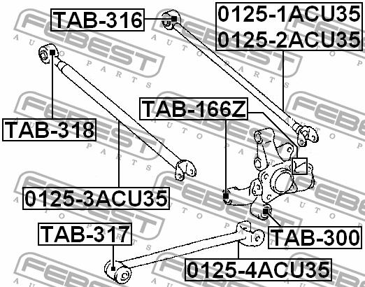Febest Silent block rear cross link – price [object Object] PLN
