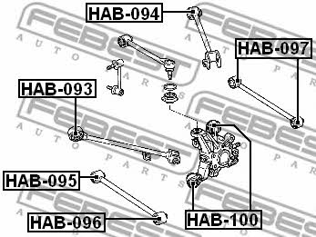 Febest Silent block, rear axle – price [object Object] PLN