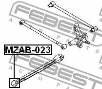 Silent block, rear axle Febest MZAB-023