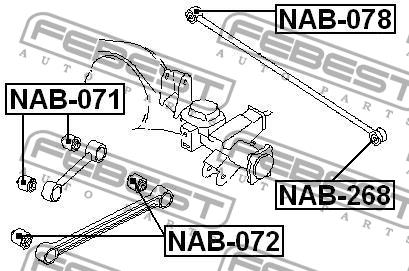 Silent block rear trailing arm Febest NAB-072