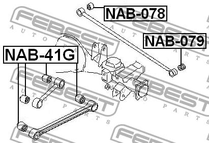 Febest Silent block, rear axle – price [object Object] PLN