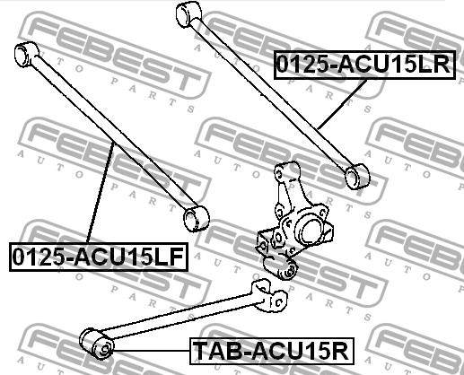 Silent block, rear axle Febest TAB-ACU15R