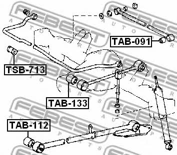 Silent block rear trailing arm Febest TAB-133