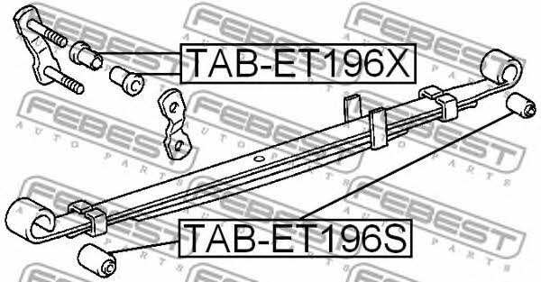 Silent block, rear springs Febest TAB-ET196S