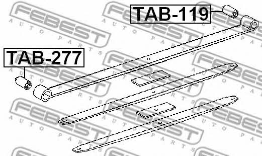 Silent block, rear springs, rear Febest TAB-119