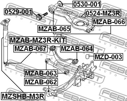 Febest Silent block, rear lower arm, outer – price [object Object] PLN