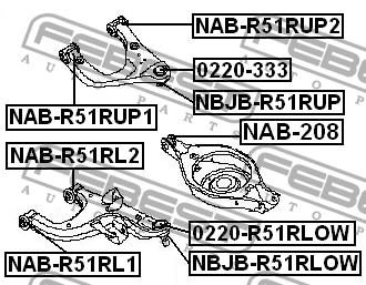 Febest Silent block, rear lower arm – price [object Object] PLN