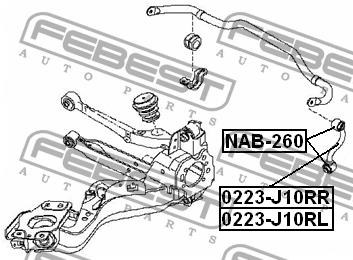 Busch, rear stabilizer bar Febest NAB-260