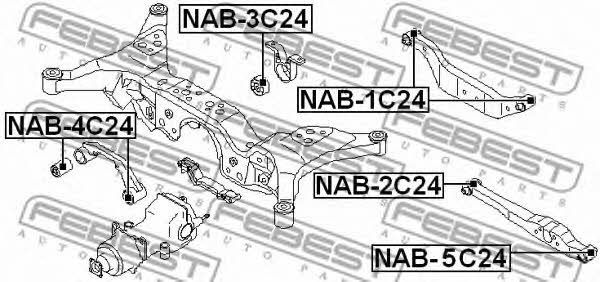 Febest Silent block rear wishbone – price [object Object] PLN