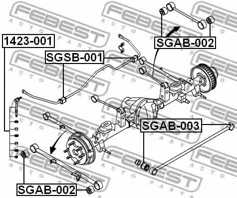 Febest Silent block rear trailing arm – price [object Object] PLN
