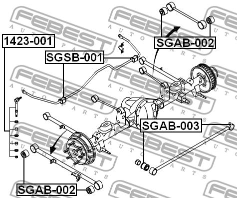 Silent block rear trailing arm Febest SGAB-002