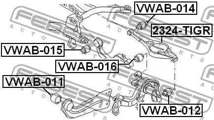 Rear axle bush Febest VWAB-012