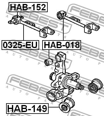 Rear axle bush, front Febest HAB-149
