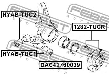 Rear axle bush, lower Febest HYAB-TUC1