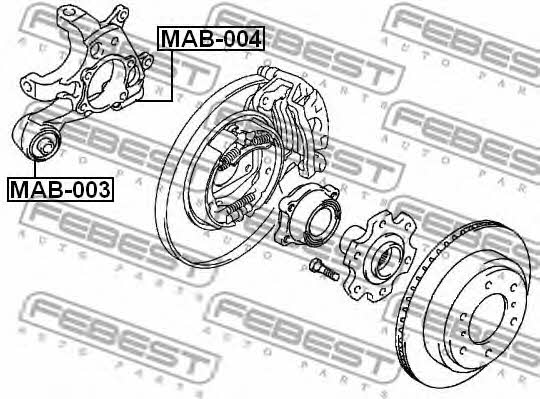 Rear axle bush Febest MAB-003
