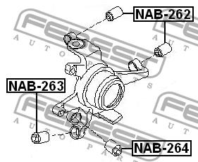 Rear axle bush, rear Febest NAB-262