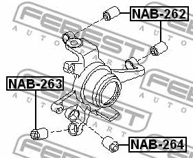 Rear axle bush, front Febest NAB-263