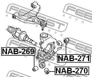Febest Rear axle bush, rear – price [object Object] PLN