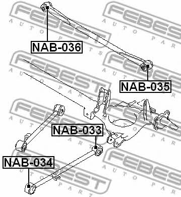 Silent block rear trailing arm rear Febest NAB-033