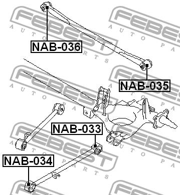 Silent block rear trailing arm rear Febest NAB-033