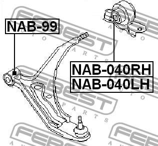 Febest Silent block, front lower arm, rear left – price [object Object] PLN