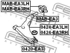 Febest Front lower control arm rear bushing – price [object Object] PLN