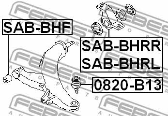Febest Silent block, front lower arm, rear right – price [object Object] PLN