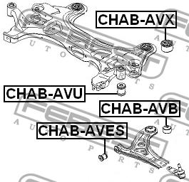 Front lower control arm front bushing Febest CHAB-AVB