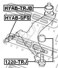 Front lower control arm rear bushing Febest HYAB-TRJB