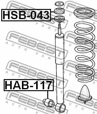Shock absorber bushing Febest HSB-043