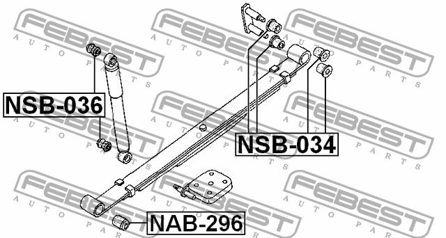 Shock absorber bushing Febest NSB-036