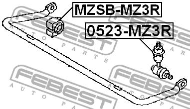 Rear anti roll bar bush Febest MZSB-MZ3R