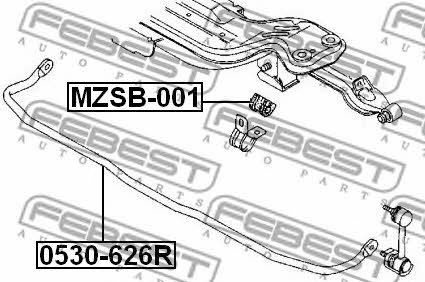 Rear stabilizer bush Febest MZSB-001
