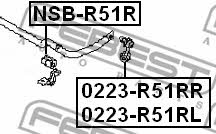 Rear stabilizer bush Febest NSB-R51R