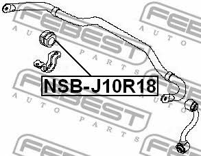 Rear stabilizer bush Febest NSB-J10R18