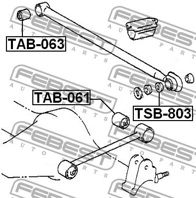 Silent block rear cross link Febest TSB-803