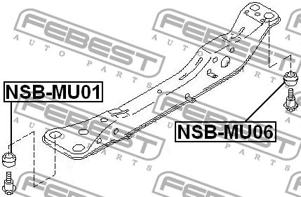 Silent block front subframe Febest NSB-MU01