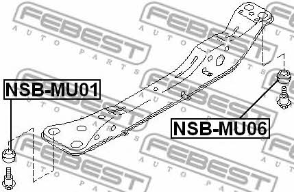 Silent block front subframe Febest NSB-MU06